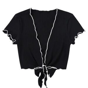 NWT Fashion Brand Company Tencel Rib Tie Front Top